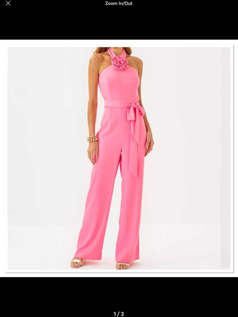 Lilly Pulitzer Pink Halter-Neck Jumpsuit with Floral Accent